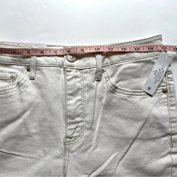 Seven7 High Rise Slim Straight Leg Jeans Womens 6 Bone Stretchy NWT - Picture 12 of 12
